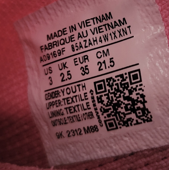 Converse Big Kids Pink All Star Sneakers Size 3 - Picture 3 of 8